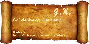 Goldenberg Mariann névjegykártya